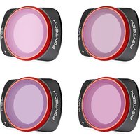 PGYTECH P-47B-015 camera lens filters, black with red rims, featuring neutral density and polarising capabilities.