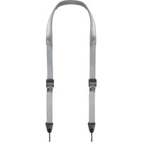 Grey PGYTECH camera strap made of EPDM, nylon, and polyester with adjustable black buckles and connectors.
