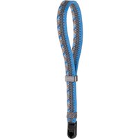 PGYTECH P-CB-587 camera wrist strap, blue and gray braided design with adjustable loop and black clip.