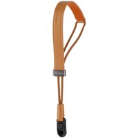 Brown PGYTECH camera wrist strap with adjustable loop and black quick-release buckle.
