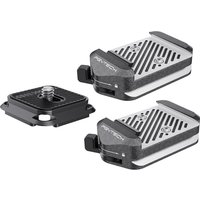 PGYTECH P-CG-193 camera mount set, black and silver with quick-release plates and adjustable locking mechanisms.