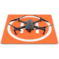 Orange PGYTECH P-GM-143 landing pad for drones with white H symbol and foldable design.