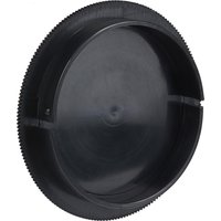Black Praktica lens cap for Hydan 20-60x77 spotting scope, circular with textured edge and smooth center.