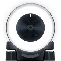 Black Razer Kiyo webcam with circular LED light, 4 MP resolution, USB connection