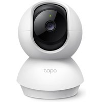 White TP-Link TC71 dome IP security camera with black lens and Tapo logo on base.