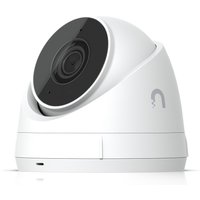 White Ubiquiti G5 Turret Ultra IP camera with black lens, dome shape, suitable for ceiling or wall installation.