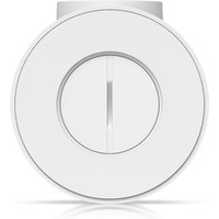 Round white Ubiquiti junction box with central circular design and top conduit entry point.