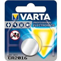 Varta CR2025 button cell battery in blue packaging with yellow logo and icons for electronics use.