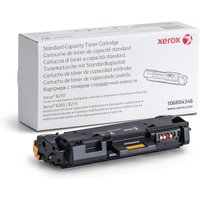Xerox black toner cartridge with white box, red logo, and model number 106R04346 for B205/B210/B215 printers.