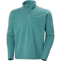 Teal Helly Hansen 1/2 Zip Sport Sweatshirt with stand collar and embroidered logo on chest.