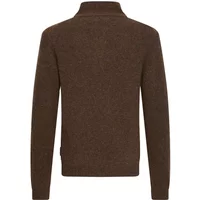 Brown 1/2 zip sweater by Casual Friday Karl, featuring a high collar and ribbed cuffs.