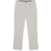 Beige 5-pocket chinos by Lyle & Scott Golf with button closure and straight leg design.