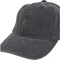 Dark grey 6 panel baseball cap by Le Temps des cerises, featuring a black square logo patch on the front.