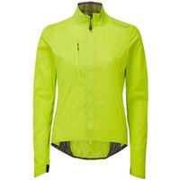 Bright yellow Altura Airstream women's jacket with high collar, zippered chest pocket, and reflective details.