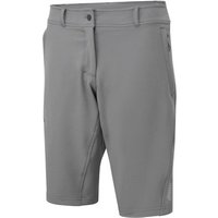 Gray Altura All Roads Repel women's shorts with button closure, side pockets, and knee-length design.
