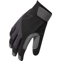 Black and gray Altura Esker Trail long finger gloves with textured grip and adjustable wrist strap.