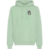 Mint green animal graphic sweatshirt with hood, front pocket, and drawstrings by Blend BHKOA.