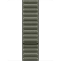 Sage grey Apple 42mm magnetic link watch band with ribbed texture, M/L size.