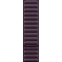 Blackberry-colored 46mm Apple watch band with magnetic link, featuring a ribbed texture and medium/large size.