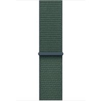 Apple 46mm Lake Green Sport Loop, woven nylon band with adjustable hook-and-loop fastener.