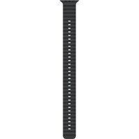 Black Apple 49mm Ocean Band Extension with ridged texture and natural titanium finish buckle.