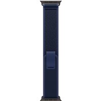 Blue Trail Loop watch band with black titanium finish, medium/large size, featuring a sleek, durable design.