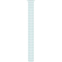 Apple 49mm Ice Blue Ocean Band Extension with Black Titanium Finish, featuring a ribbed texture and sleek design.