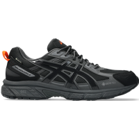 Grey ASICS GEL-VENTURE 6 men's sneakers, size 7.5, with black accents, mesh upper, and rugged sole.