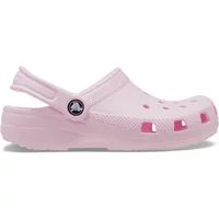 Pink baby clogs Crocs Classic with ventilation holes and adjustable heel strap.