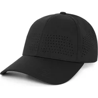 Black Lyle & Scott baseball cap with perforated front panels and curved brim.