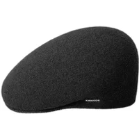Black Kangol Retro Big Kroo 7100 beret with smooth wool texture and subtle logo on the side.