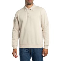 Beige Bradley Polo Sweatshirt by jack & jones, featuring a classic collar, long sleeves, and ribbed cuffs.