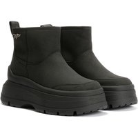 Black Buffalo Olympia women's boots with thick platform soles and pull-on design.