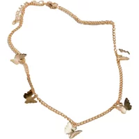 Gold chain necklace with butterfly charms, featuring a delicate design by 24 Colours.