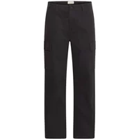 Black Blend BHNatan cargo trousers with straight leg, side pockets, and belt loops.