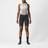 Black Castelli Endurance Womens Shorts with red logo, high waist, and sleek fit.