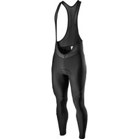 Black Castelli Entrata Bib Tights with shoulder straps, sleek design, and ergonomic fit for cycling.