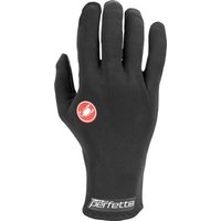 Black Castelli Perfetto RoS long finger gloves with red logo and white branding on wrist.
