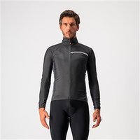 Black Castelli Squadra Stretch Jacket with high collar, full zip, and reflective chest stripe.