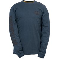Dark blue long sleeve T-shirt with "CAT" logo on chest and "Caterpillar" text on sleeve.