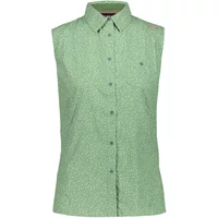 Green sleeveless CMP women's chemise with small white polka dots and a button-up front.