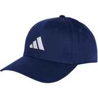Navy blue children's cotton baseball cap with white Adidas logo on front.
