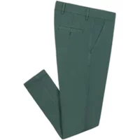 Green Faguo Brix Regular chino trousers with side pockets, belt loops, and buttoned back pocket.