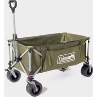 Green Coleman Ultimate Terrain Wagon 132L with sturdy metal frame, large black wheels, and adjustable handle.