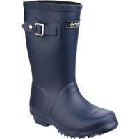 Navy Cotswold girl's 'Buckingham' Wellington boots with buckle strap and textured sole, size Infant 1.