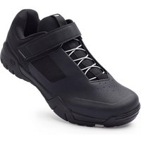 Black Crank Brothers Mallet E Speed Lace MTB shoes with lace-up design, Velcro strap, and rugged sole.