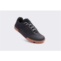 Black Crank Brothers Stamp Lace MTB shoes with white laces and brown soles.