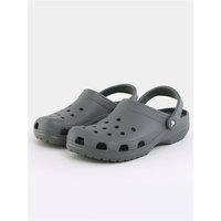 Slate grey Crocs Classic Clog size 9 with ventilation holes and adjustable heel strap.