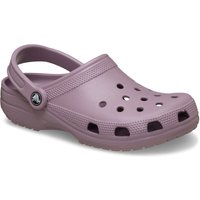 Dusty lilac Crocs Classic EVA women's clogs with ventilation holes and adjustable heel strap.