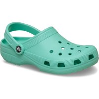 Mint green Crocs Classic EVA Women's Retro Clogs with ventilation holes and adjustable heel strap.